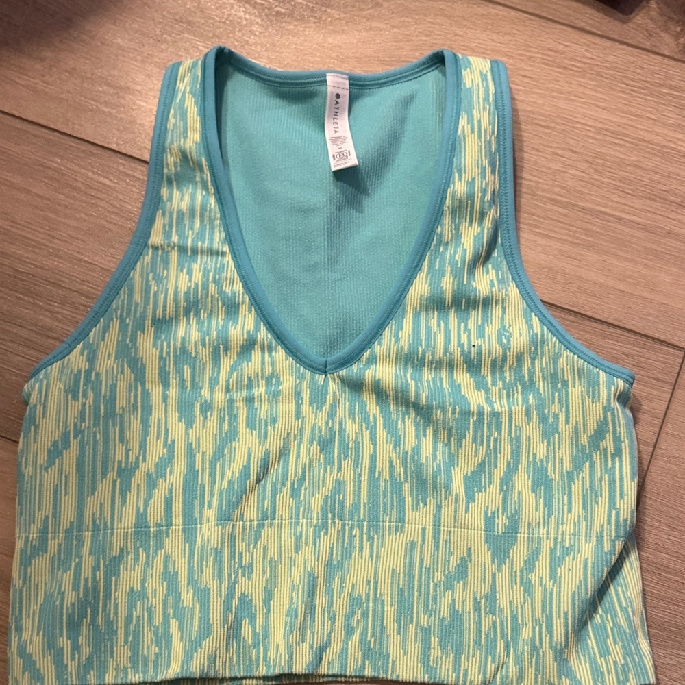Athleta Teal and Yellow Tank Top